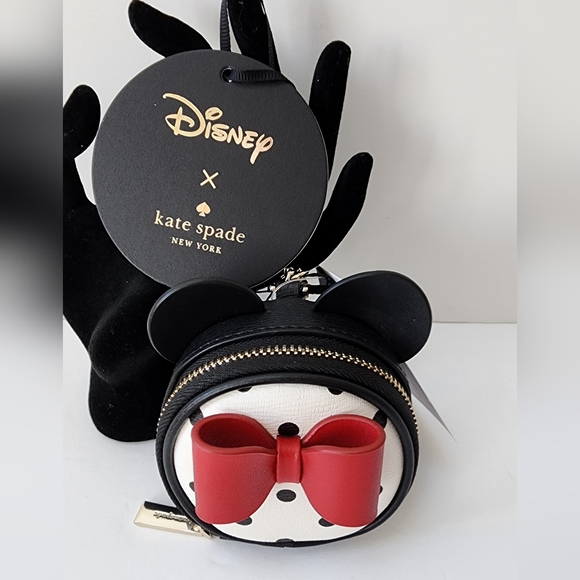 kate spade Accessories - Kate Spade Disney Minnie Mouse Coin Purse Key Ring Bag Charm LEATHER NWT!